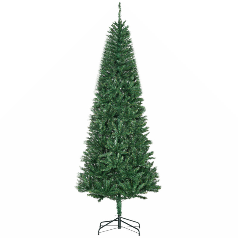 Sapin de Noël artificiel de 7 pi de hauteur, mince, non éclairé, avec branches réalistes et 865 pointes, vert