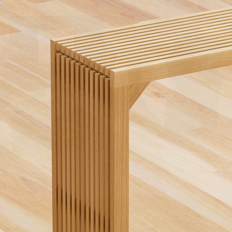 Console étroite en bois massif, Naturel, H 31,88 po x l 46,22 po x P 12,99 po