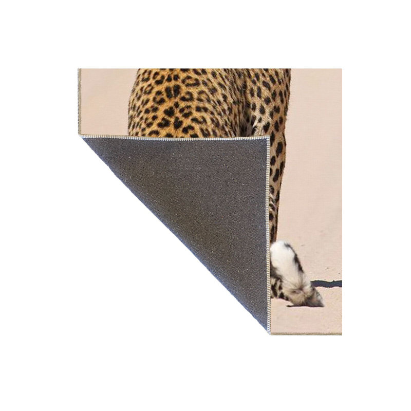 Tapis beige lavable à la machine, Tapis de couloir 4 pi 11 po x 9 pi 10 po