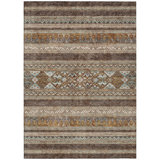 5' X 8' Gray Southwestern Washable Indoor Outdoor Area Rug