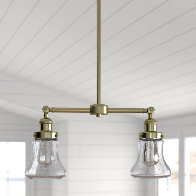 Edda 2 - Light Kitchen Island Pendant, Seedy, 6 Watt Vinage LED Bulb, Antique Brass