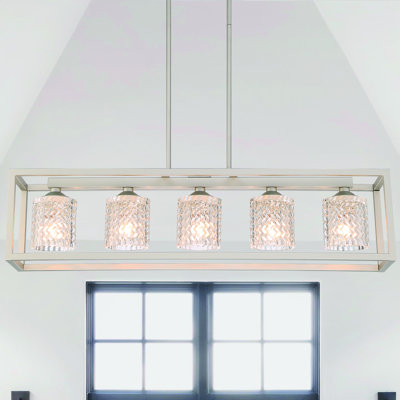 5 - Light Kitchen Steel Dimmable Modern Island  Chandelier