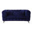 Causeuse en velours bleu Atronia