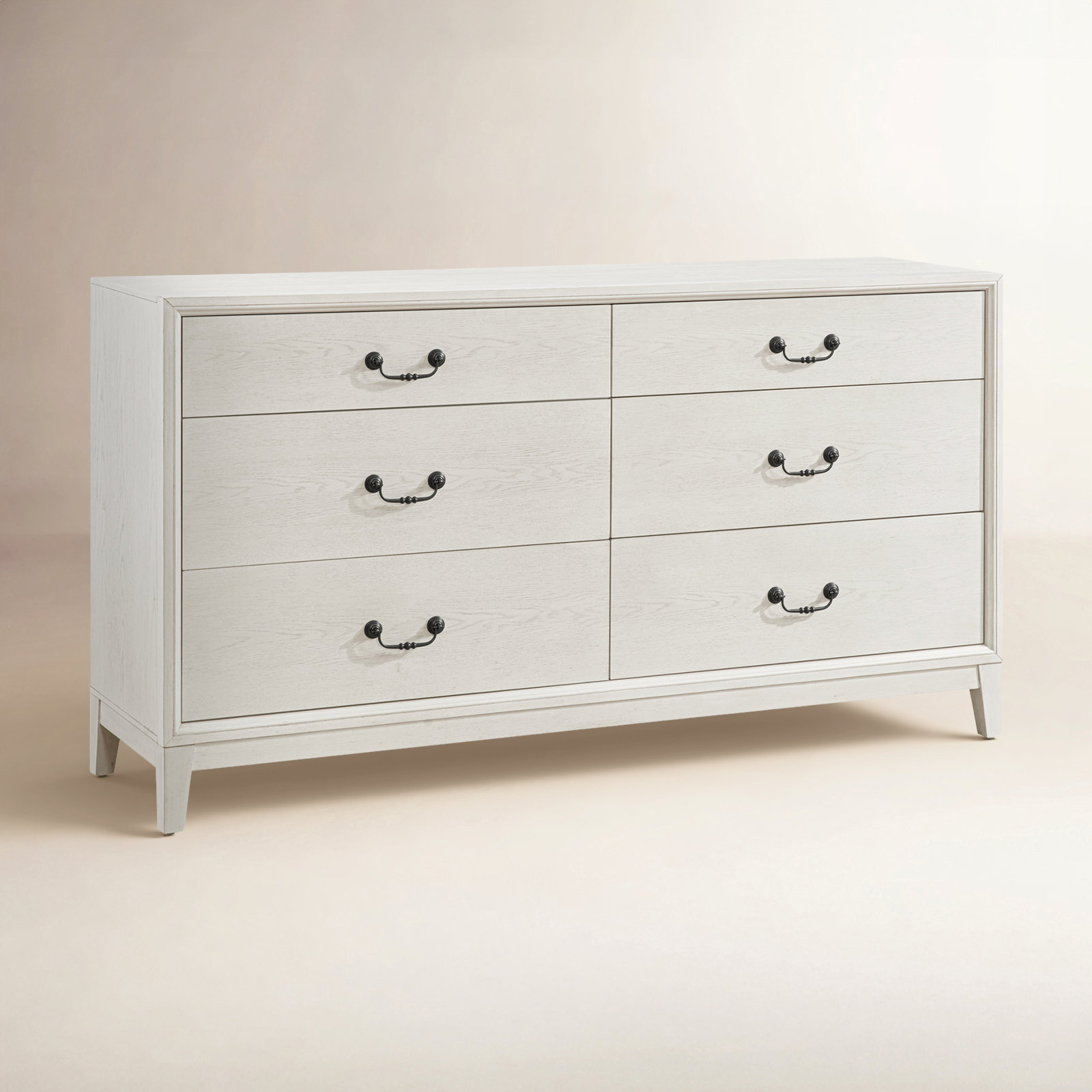 Bartlett 67" Oak Double Dresser, White