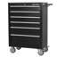 Armoire à outils roulante noire à 6 tiroirs, boîte à outils en métal de grande capacité, avec roulettes et serrure à clé, voiture à outils de rangement roulante, convient au garage, entrepôt, atelier-610808762-610808388