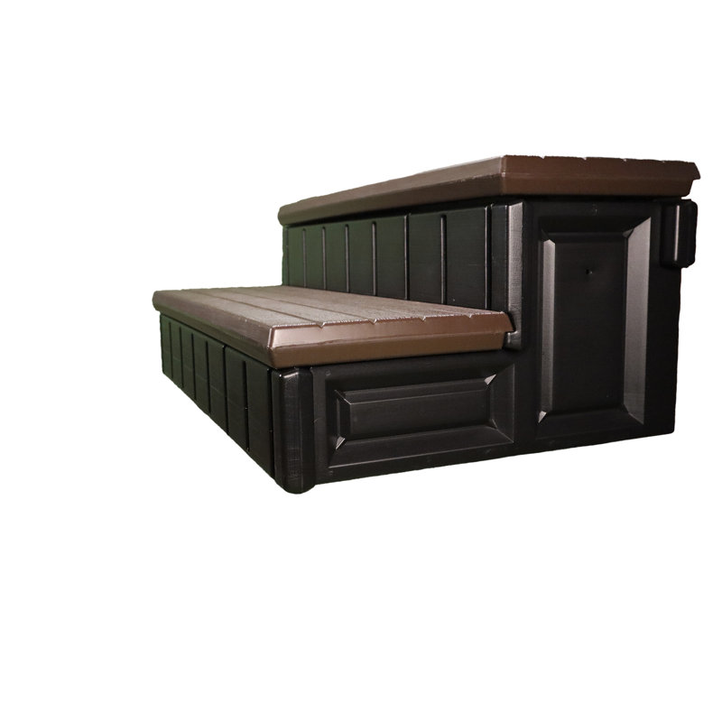 Espresso 36" Plastic Storage Spa Steps with Hidden Compartment