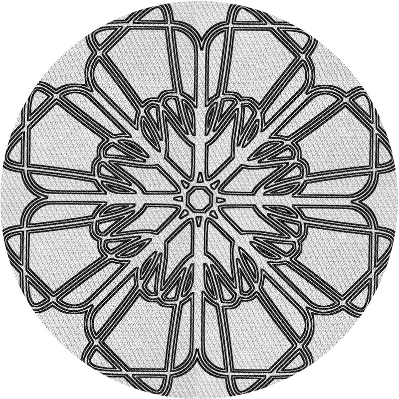 Tapis zone grise à motifs, Rond 3 pi