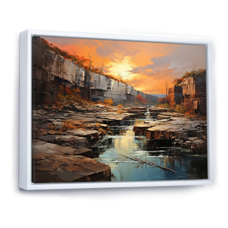 Neveda Canyon Scenery II - impression, Cadre flottant blanc, H 30 po x l 40 po x P 1,5 po