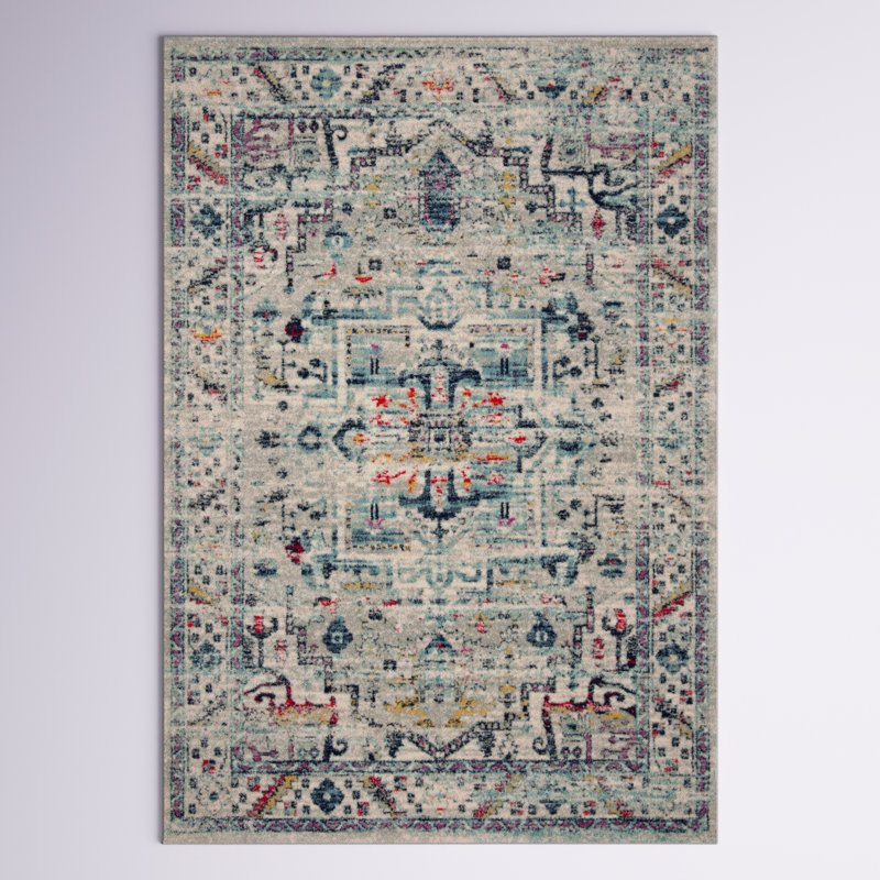 Christa Oriental Light Gray/Fuchsia Area Rug, Rectangle 10' x 14'