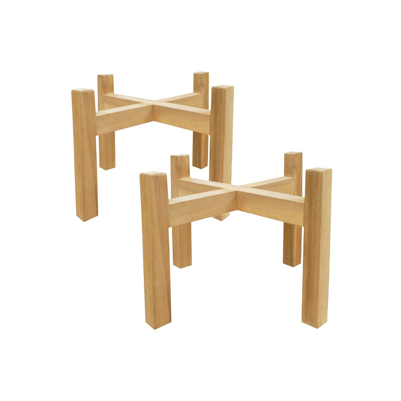 Support à fleurs en bois d'acacia - ensemble de 2 - brun, H 8 po x L 12 po x P 12 po