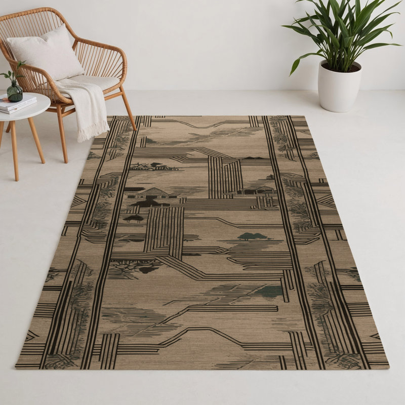Tapis intérieur et extérieur ArtDeco, Rectangle 5 pi x 7 pi