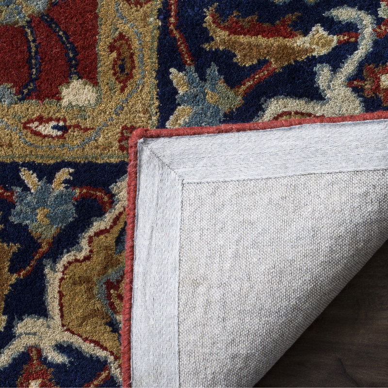 Tapis floral en laine touffeté à la main Badham, Rond 6 pi 6 po