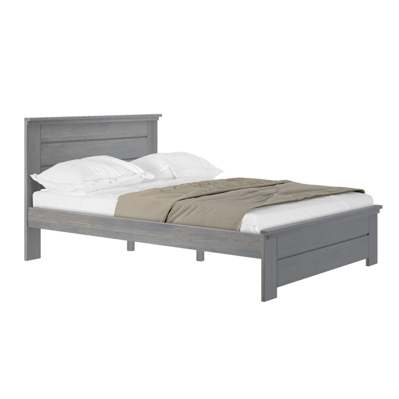  Ariarose Solid Wood Platform Bed, Driftwood, Queen