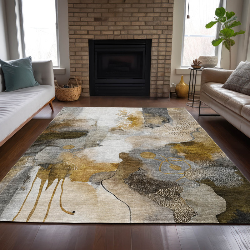 Tapis moka Xhevrie intérieur / extérieur lavable à la machine, Rectangle 10 pi x 14 pi