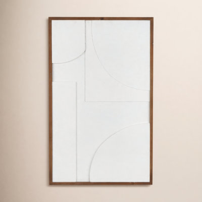 Geometric Wood Textured 3D Wall Art