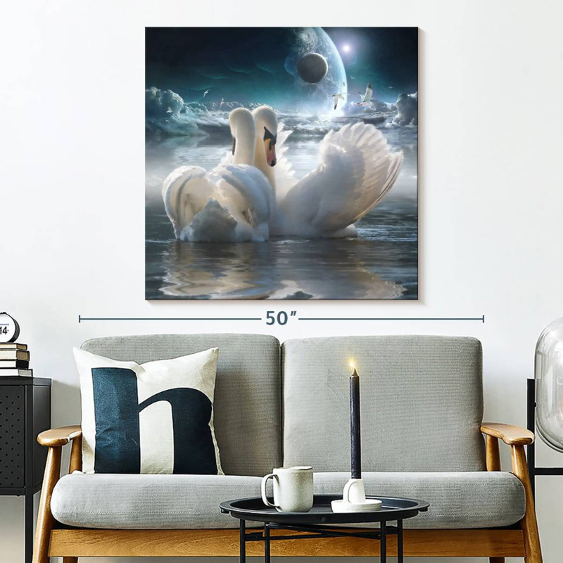 Brampt Celestial Swans, 33" H x 33" W