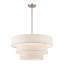 4 - Light Steel Dimmable Drum Chandelier-88580269-88580270
