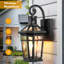 Black Aluminum Motion Sensor Outdoor Wall Lighting, Exterior Wall Lantern Sconce with Tempered Glass-1514976551
