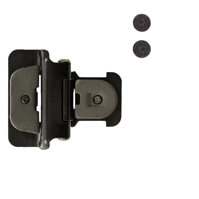Double Demountable Hinge 1/2" overlay Face Frame Self-Close - Black Iron - Cabinet Door Hinges (Set of 2), Black Iron, 2