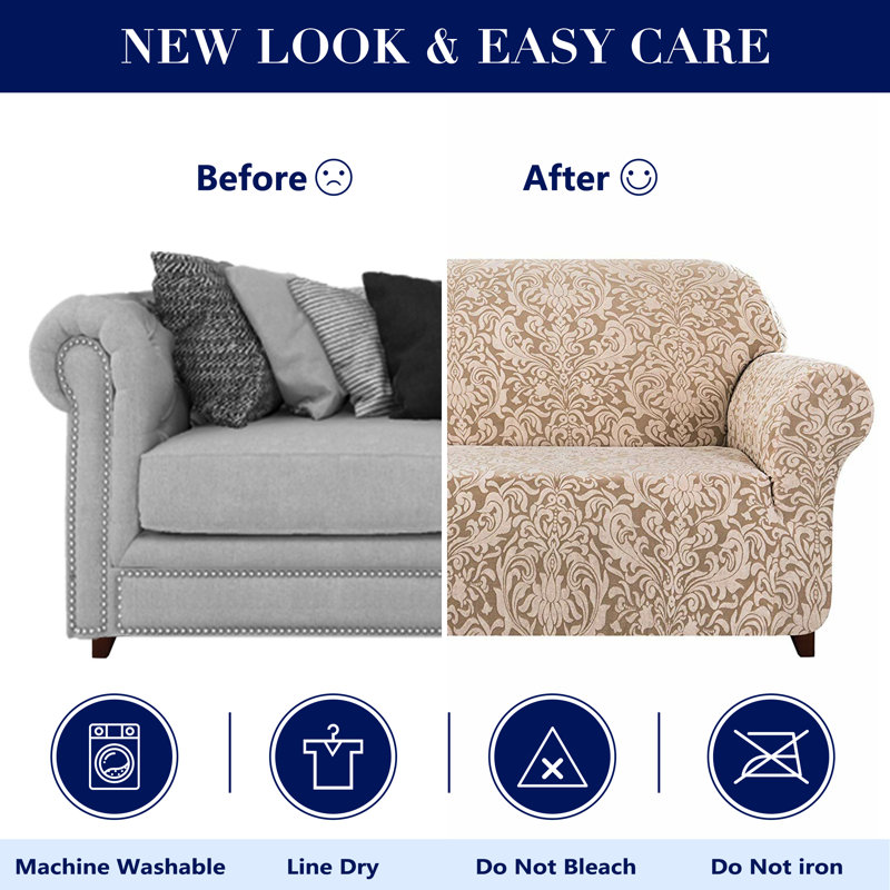 Box Cushion Armchair Slipcover, Oatmeal