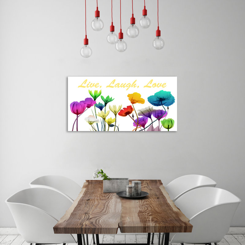 Live Laugh Love - Wrapped Canvas Print, 30 cm H x 61 cm W