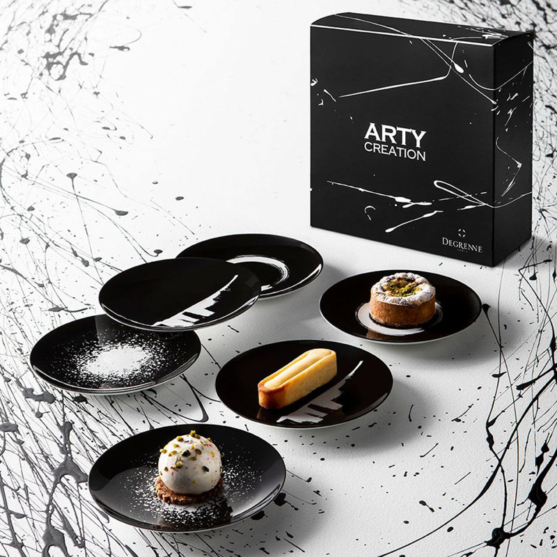 Arty Creation 8" Salad Plate, Black