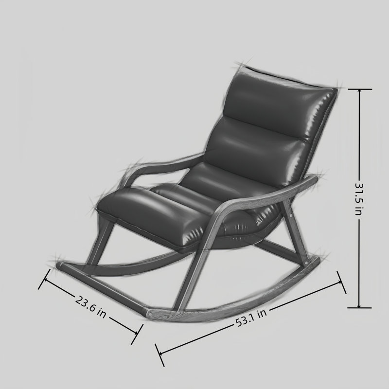 Chaise berçante moderne rembourrée, Blanc cassé