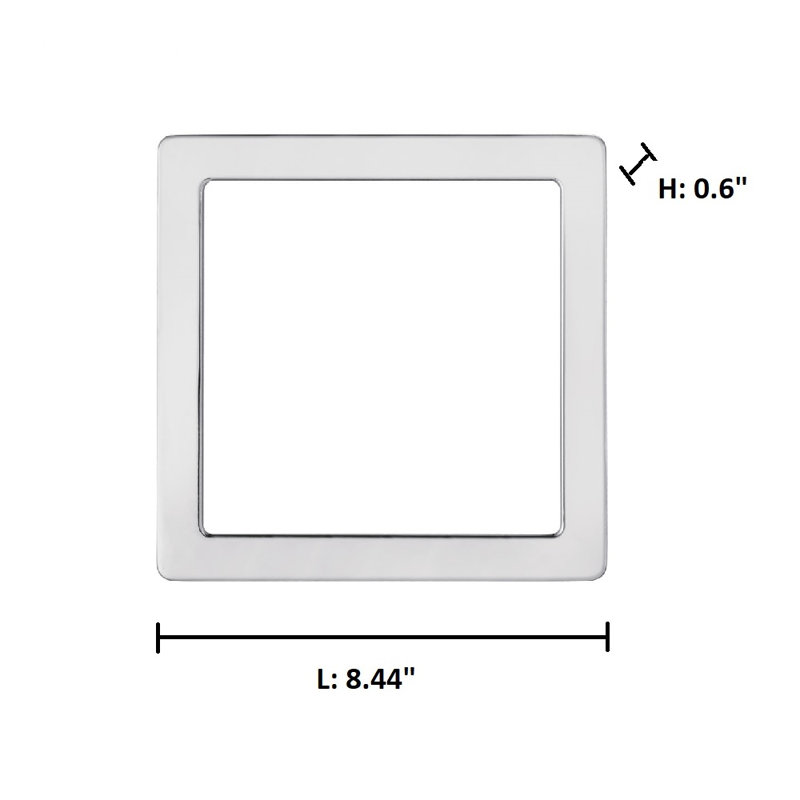 Lentille 9-s garniture Chilmark, Chrome, H 8,44 po x l 8,44 po x P 0,6 po