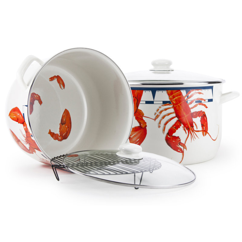 Lobster 18 Quarts Qt. Non-stick Enamelware Stock Pot