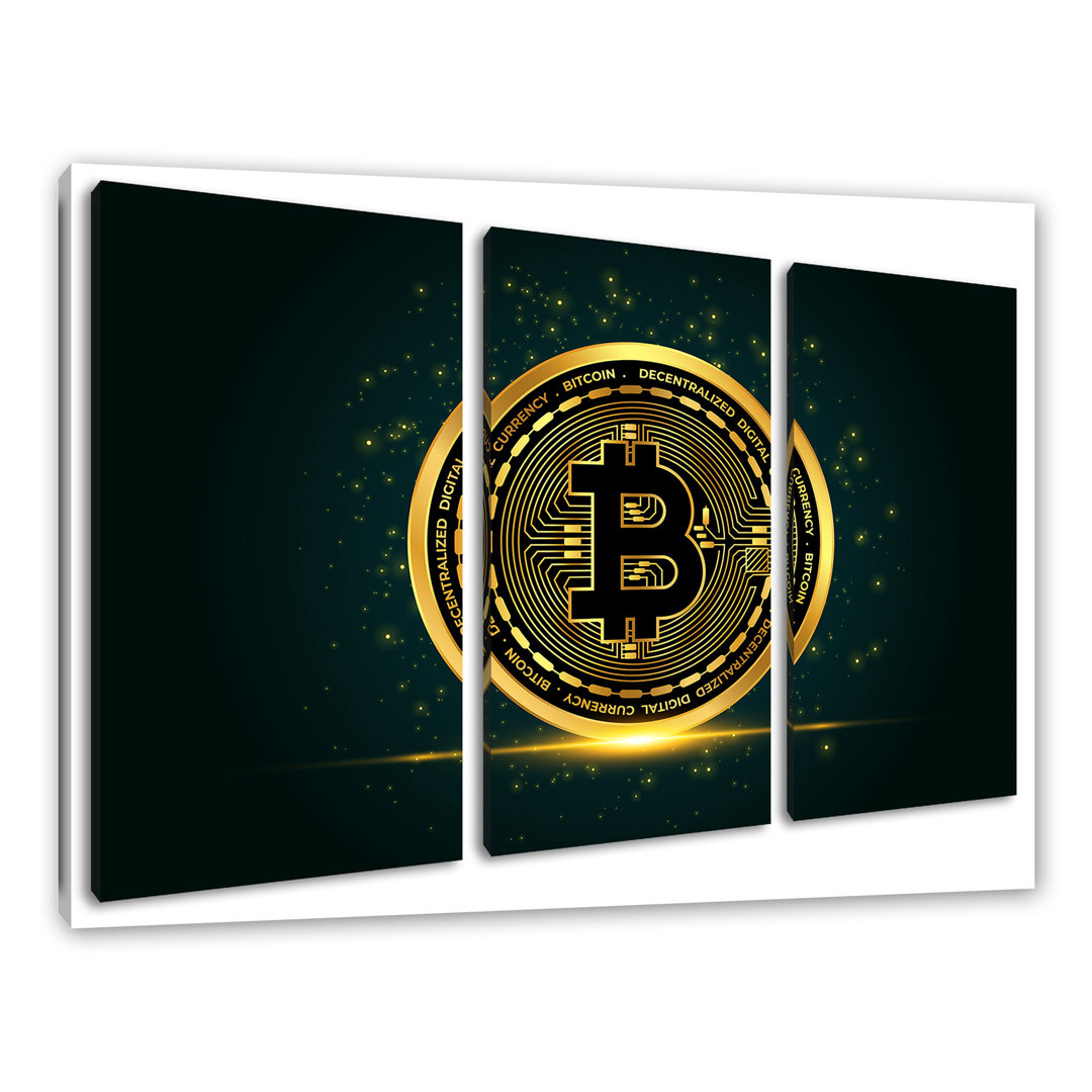 Leinwandbild Funkelnde Bitcoins BTC