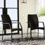 Chaise d'extérieur pour 2 personnes - Structure en fer, PE brun, collection de chaises ergonomiques, fabrication robuste, option de siège