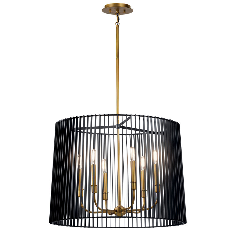 Lustre tambour 6 lumières façon bougie