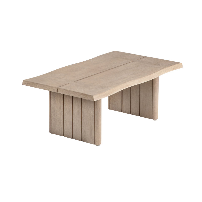 Table basse d'extérieur en bois d'eucalyptus brossé naturel Ladarius