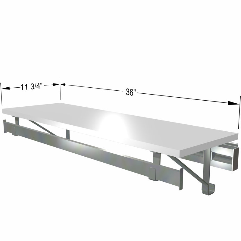 Single Shelf-Hang Closet System, White, 8.5"H x 36"W x 11.75"D