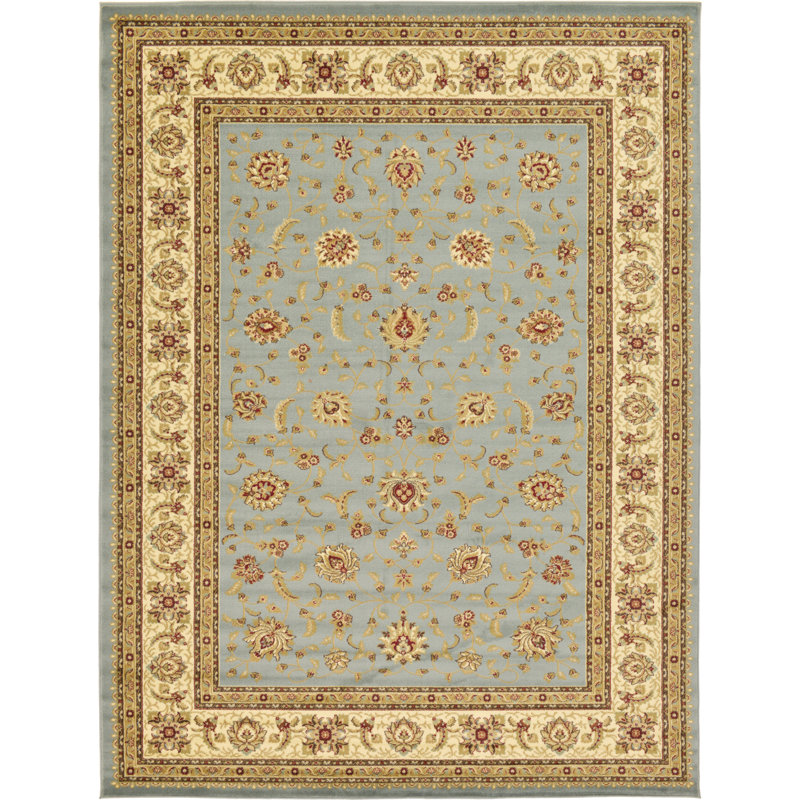 Tapis oriental Niles, Rectangle 9 pi x 12 pi, Bleu