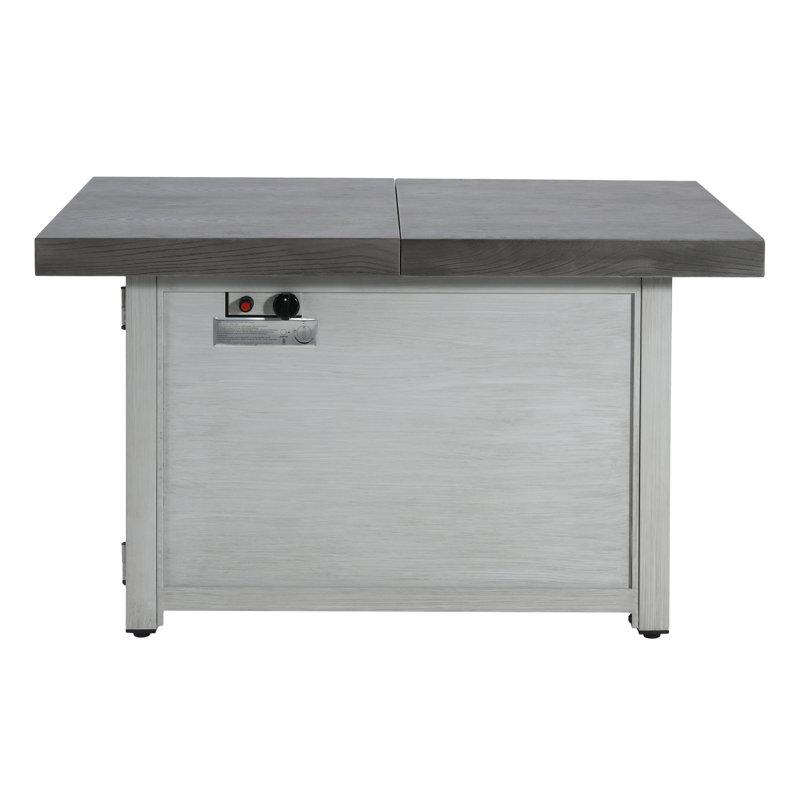 Extendable Rectangle Aluminum Alloy Fire Pit Table, 50,000BTU