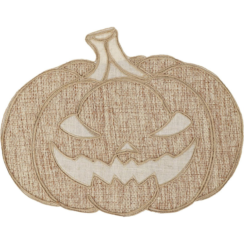 Ensemble de 4 napperons - Lanterne, napperons de citrouille en polyester naturel