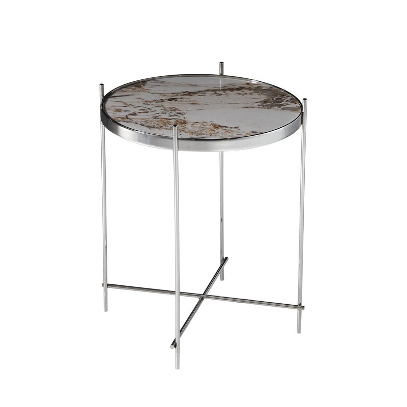 Table d'appoint en verre et acier Luxe, multicolore