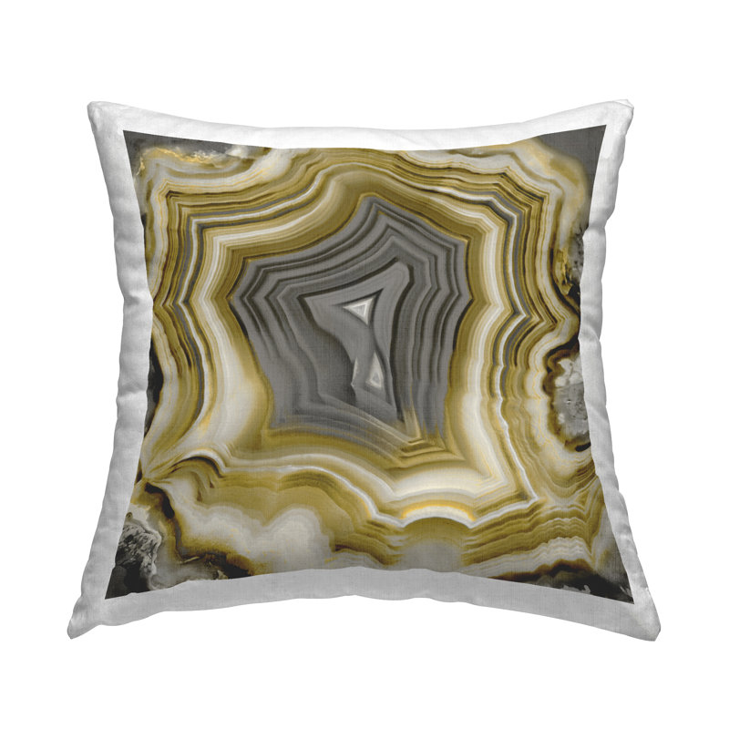 Chic Geode Crystal Pattern Printed Throw Pillow Design By Danielle Carson