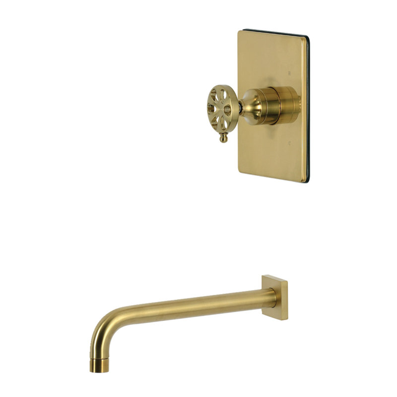 Robinet de baignoire à pression équilibrée à poignée simple Kingston Brass Kingston, Polished Brass