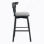 Tabouret de bar d'intérieur en bois, finition noire avec revêtement gris, ensemble de 2-2145097322
