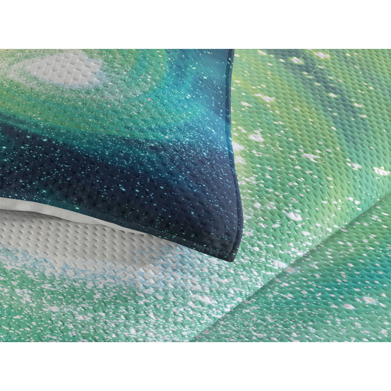 Galaxy Modern & Contemporary Polyester Coverlet, Queen Bedspread + 2 Shams