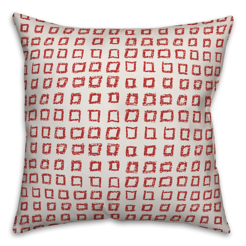 Coussin décoratif , Rouge, 18 po x 18 po