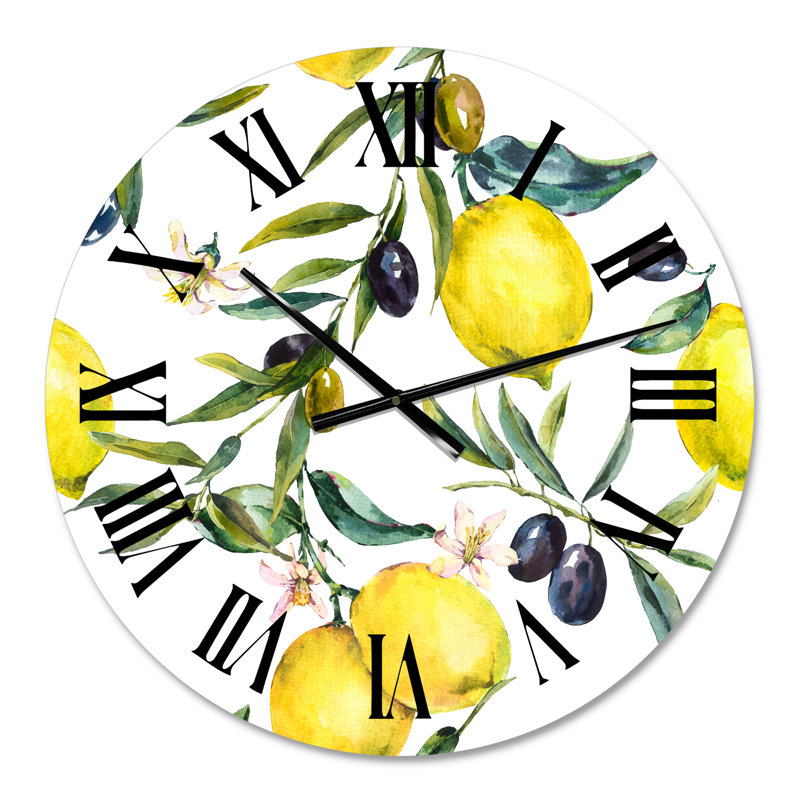 Horloge murale citron et olive II, Moyenne
