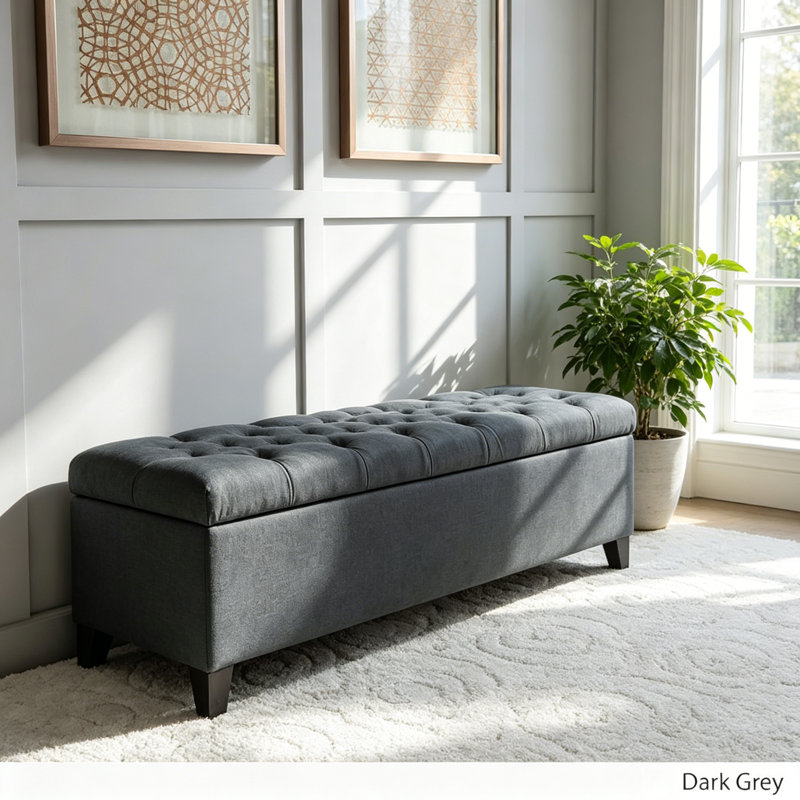 OTTOMAN DE RANGEMENT GLOUSTER, Gris foncé