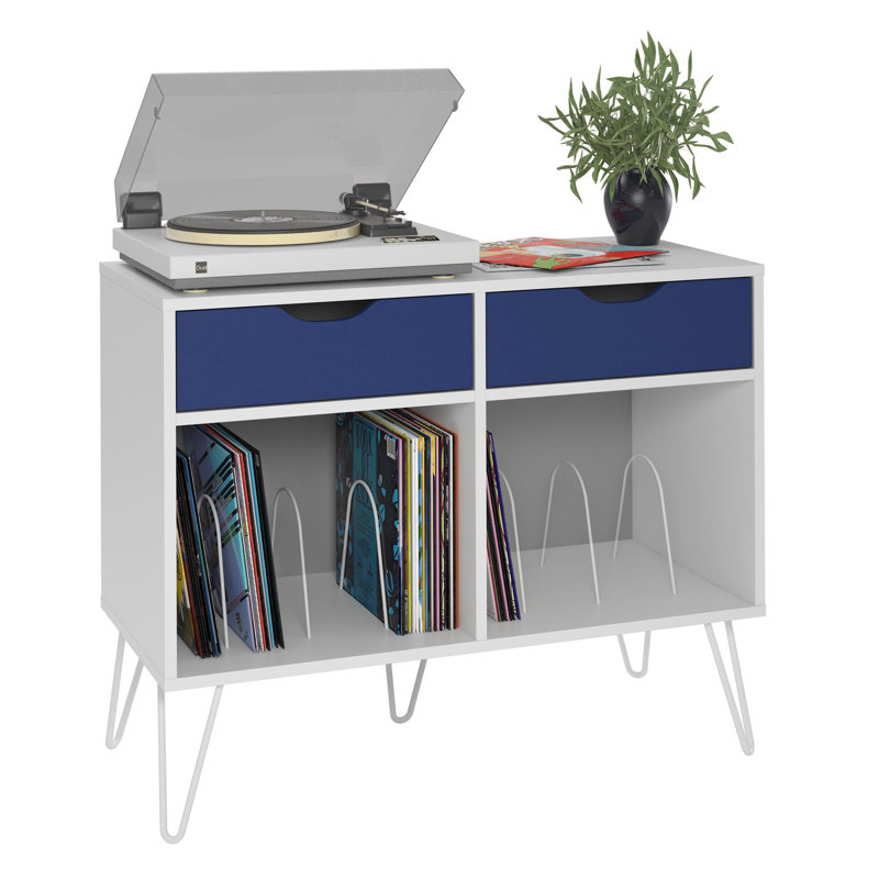 Carrasco HiFi Rack, White/Blue