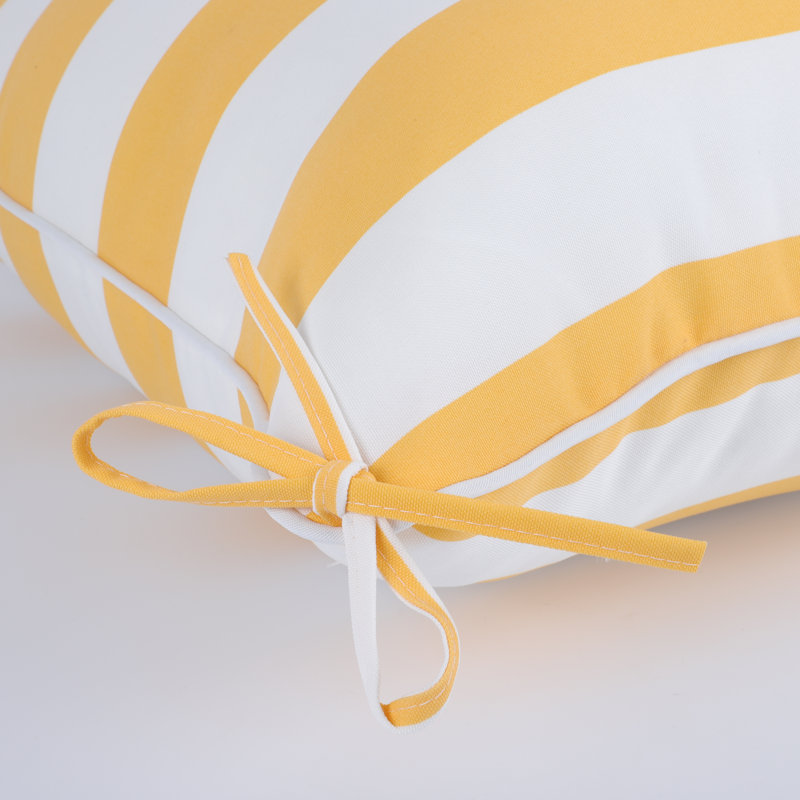 Burrell Outdoor Deep Seat Cushions with Handles, Removable Covers, Yellow/White