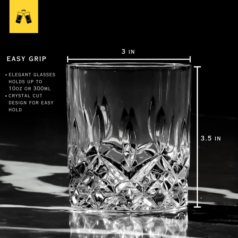 Verres à whisky en cristal taillé à l'ancienne (10 oz)