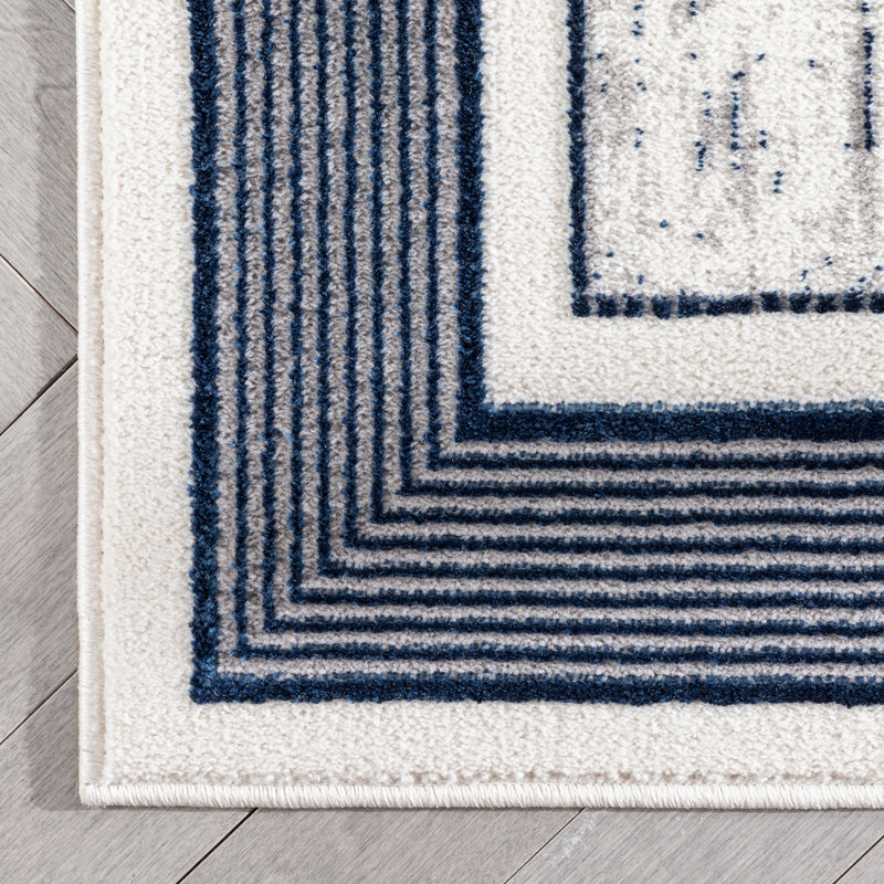 Well Woven Cairo Filippa Border Vintage Blue Rug, Rectangle 120cm x 160 cm