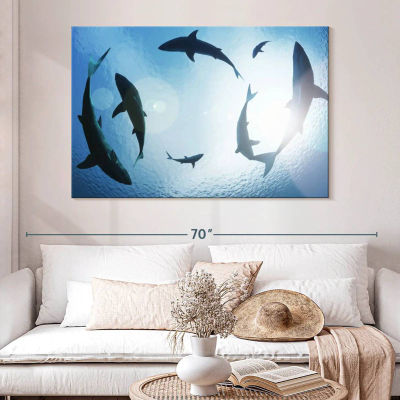 School Of Sharks, 34" H x 51" W